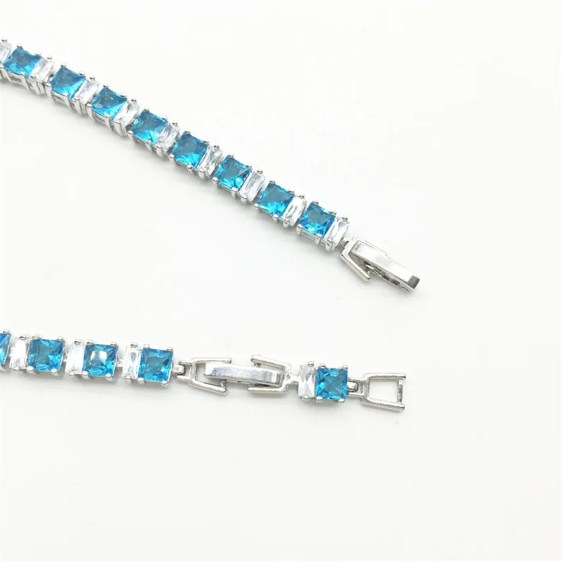 Красивые милые небольшие квадратные красивые браслеты морского синего цвета для