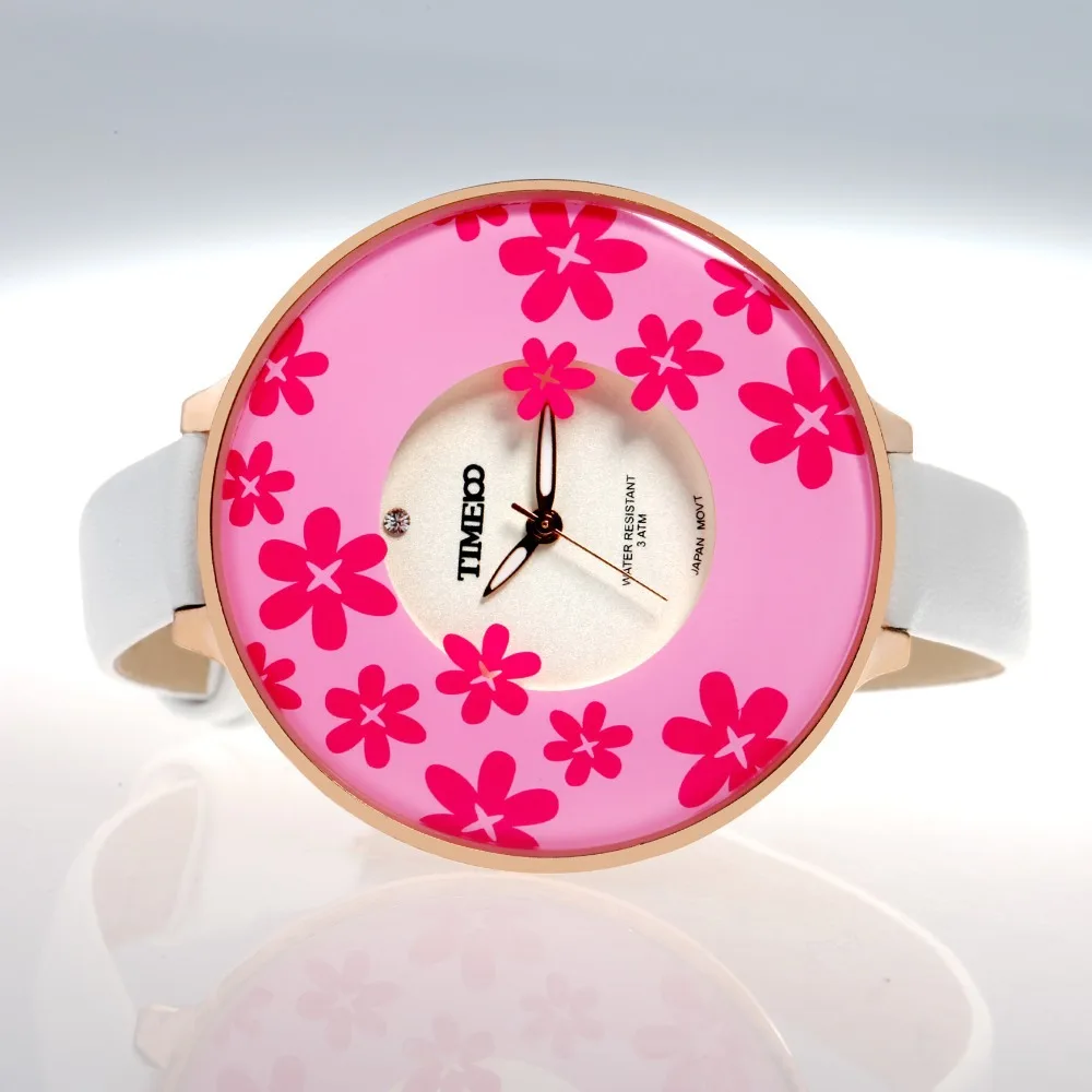 TIME100 Fashion Watches Women Quartz Pink Leather Strap Big Dial Ladies Dress Casual Wrist Watch Clock bayan kol saati | Наручные часы