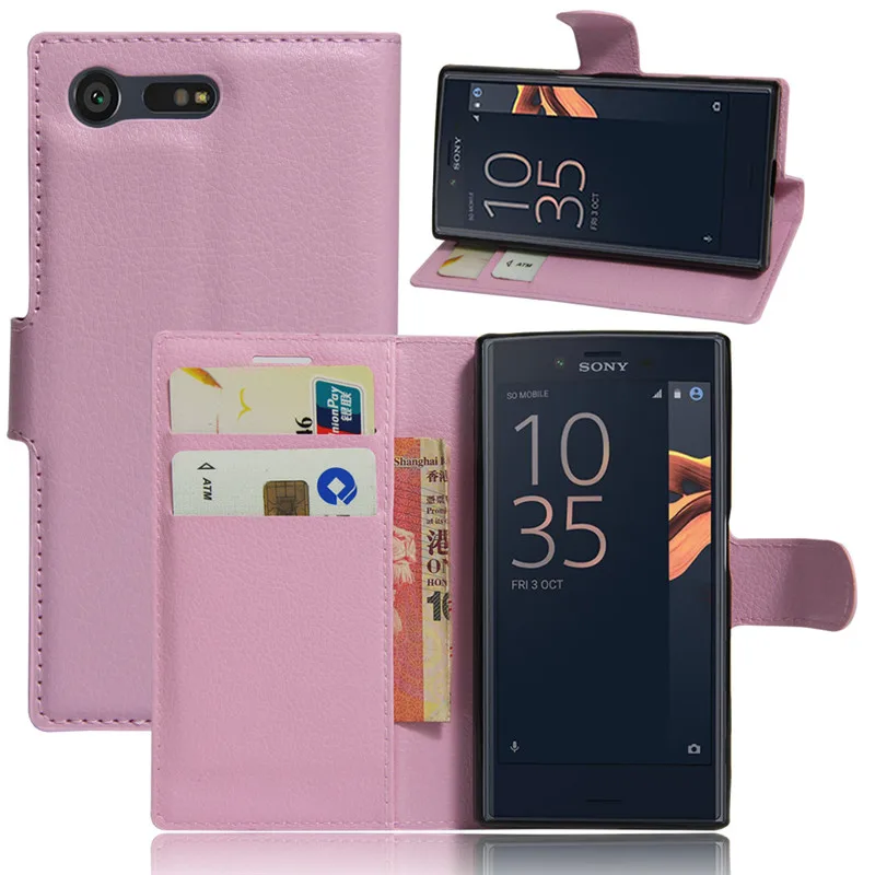 Чехол-Кошелек для Sony Xperia X Compact F5321 кожаный флип-чехол из ТПУ задняя крышка