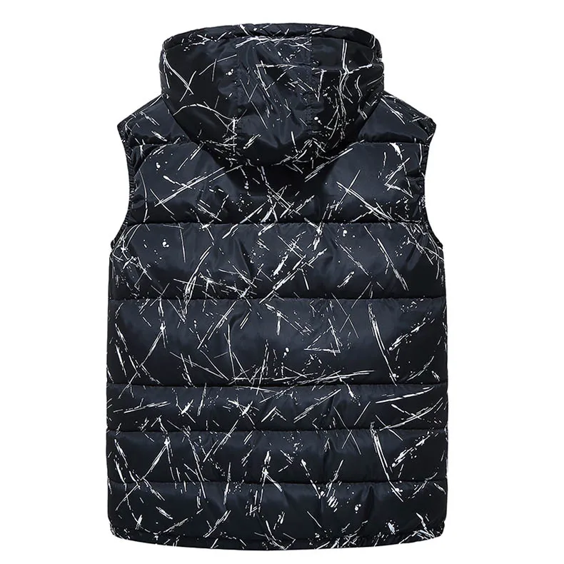 4XL-10XL размера плюс зимний теплый хлопковый жилет мужские толстовки без рукавов куртка повседневная Модная приталенная Рабочая жилетка 3ZWJ13