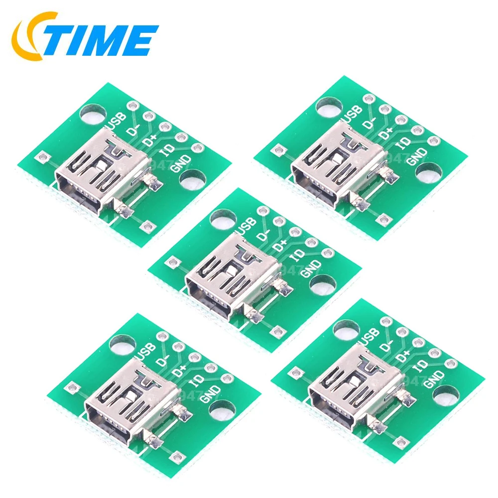 5 шт. мини USB DIP адаптер конвертер для 2 54 мм PCB платы DIY 02 источник питания новый|usb