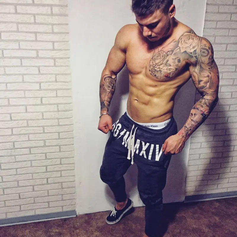 Новые мужские хлопковые спортивные брюки повседневные Модные женские Брендовые