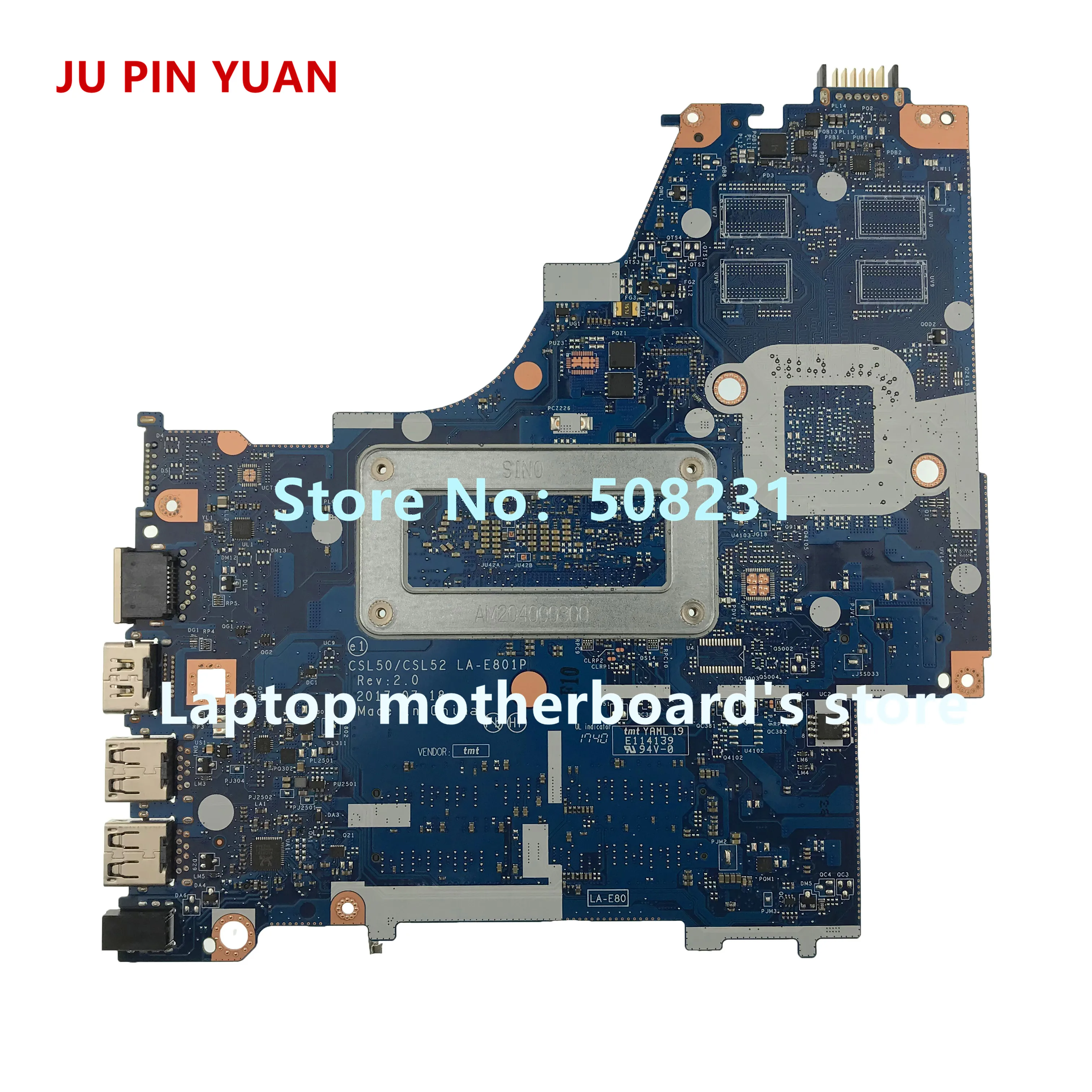 JU PIN YUAN 925525-601 0P2 DA00P2MB6D0 Laptop motherboard For HP 240 G6 Laptop 14-BW Notebook PC E2-9000 fully Tested