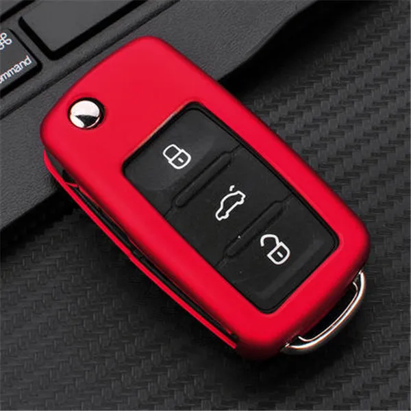Мягкий защитный чехол-книжка для ключей из ТПУ для VW volkwgen Polo Tiguan Bora Passat Golf 6 Lavida Scirocco Jetta Touran - Название цвета: Red