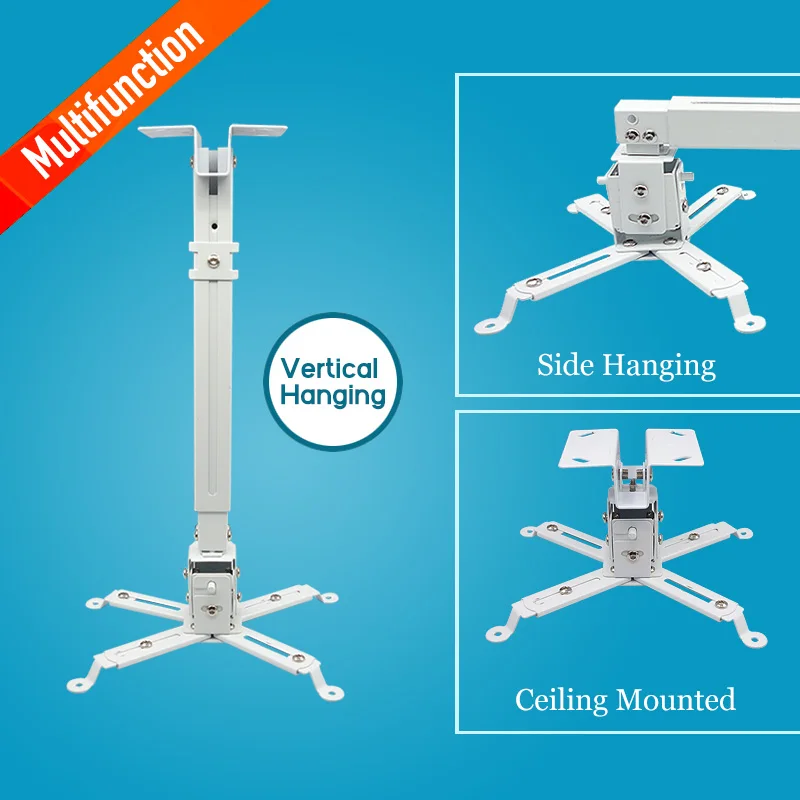 Universal LED Projector Ceiling Bear 15KG Mount Wall Bracket Interior Through cable Holder for Hanger Hanging 13CM-65CM | Электроника