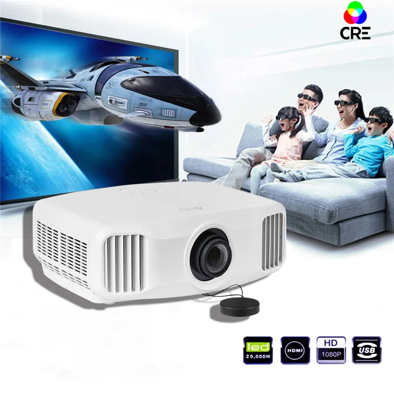 CRE X8000 3D Full HD 4K проектор, 3300 люмен, разрешение 1920x1200. На базе Android 5,1, wifi, Bluetooth. Видеопроектор 4K