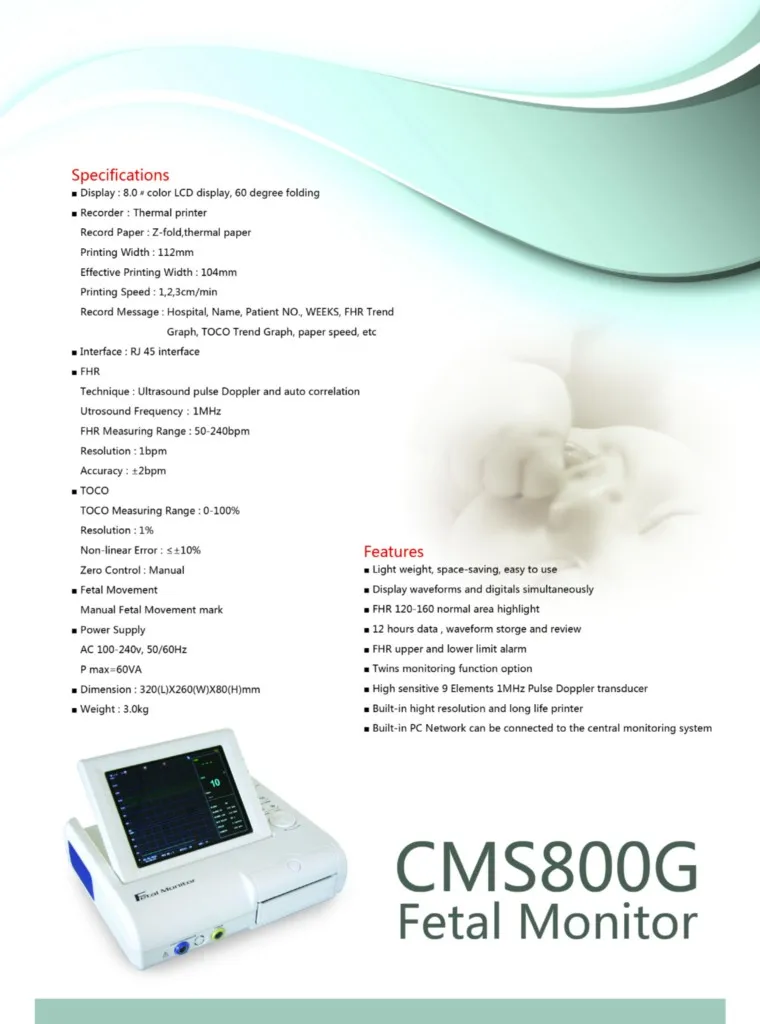 CE CMS800G фетальный монитор FHR TOCO фетальный механизм от CONTEC завод, гарантия 2 года