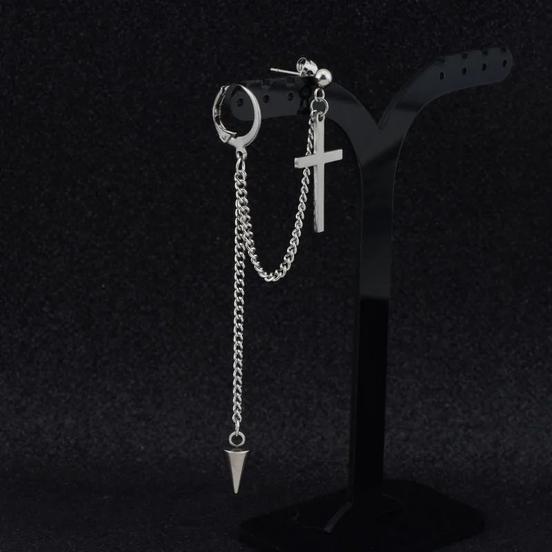 Клипса зажим для ушей в стиле панк женские серьги каффы из нержавеющей стали с