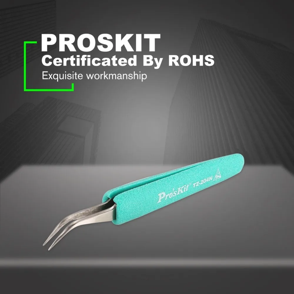 Proskit 3 Typies Нержавеющая сталь изолированный Пинцет немагнитных антистатические