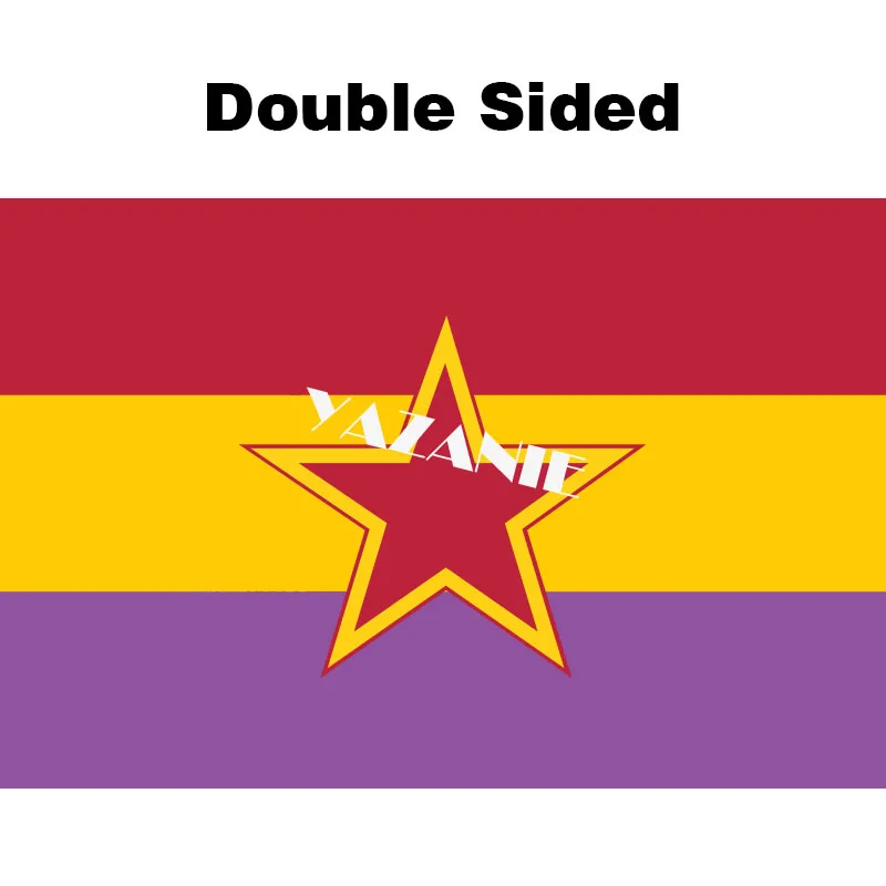 Double Sided YAZANIE любой размер второй Испанский флаг с звездами международных отряд торговый морской флаг Испании(1931-1939) флаги - Цвет: Double Sided