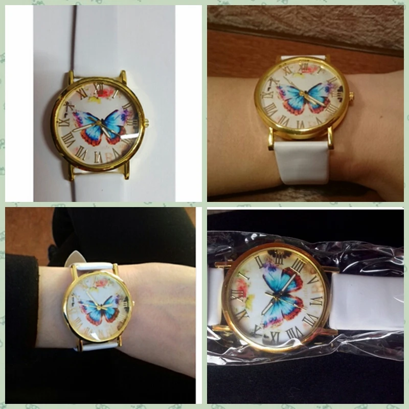 Relojes Mujer модные женские часы-браслет для девочек кварцевые часы с бабочкой кожаный ремешок аналоговые кварцевые наручные часы# BL5