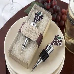 

Бесплатная доставка (12 шт./лот) + «виноградник выбор» эмалированная и хромированная пробка для бутылок виноградник Свадебные сувениры