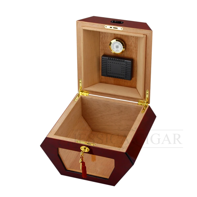 COHIBA роскошный красный шестиугольник разработан Стекло Дисплей хьюмидор
