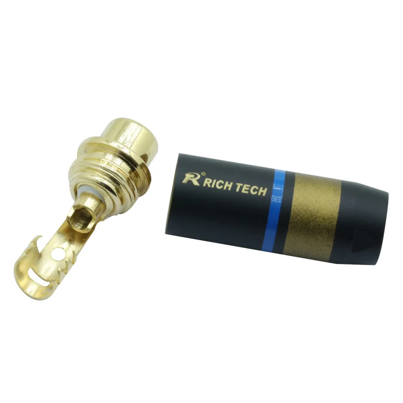 

50pcs/25pairs Excellent RCA Jack Connector Gold Plated Jack+Black Copper Shell with Blue&Red ring