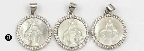 silver color WT-MP113 пресвенных Девы Марии чудесная медаль круглый подвесной амулет кубические скорлупки из циркония де кулон «Гваделупа» религиозные украшения - Окраска металла: silver color