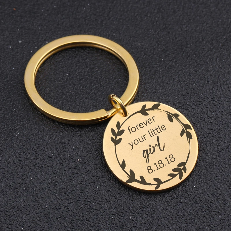 A Pair Personalized Date Keychain Engraved Dad Today Bride Tomorrow Wife Forever Your Little Girl Father Of Gift | Украшения и