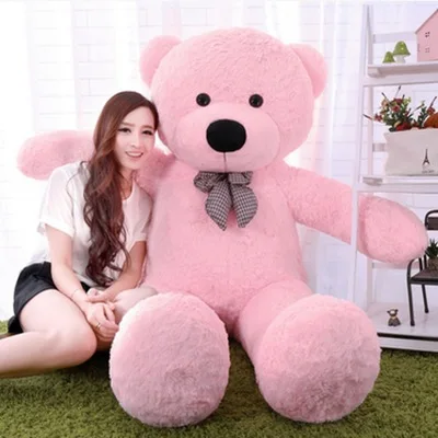 pink 200 см, большой размер, классический плюшевый мишка, кожа, высокое качество, низкая цена, пальто с медведем подарок на день рождения, подарок на День святого Валентина для девочек - Цвет: pink