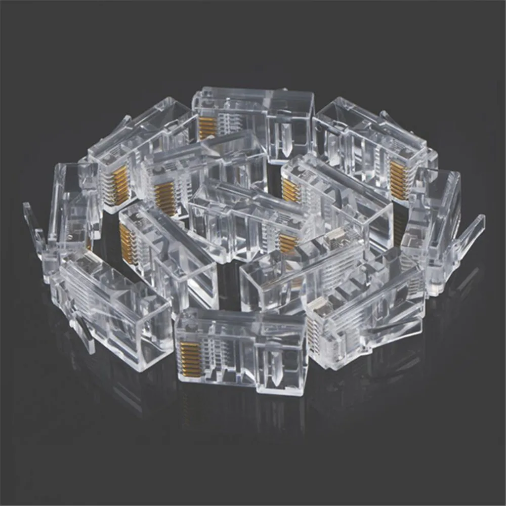 JRGK 100 шт. Cat5 Cat6 разъем RJ45 сетевой кабель штекер неэкранированный 8 Pin модульные UTP