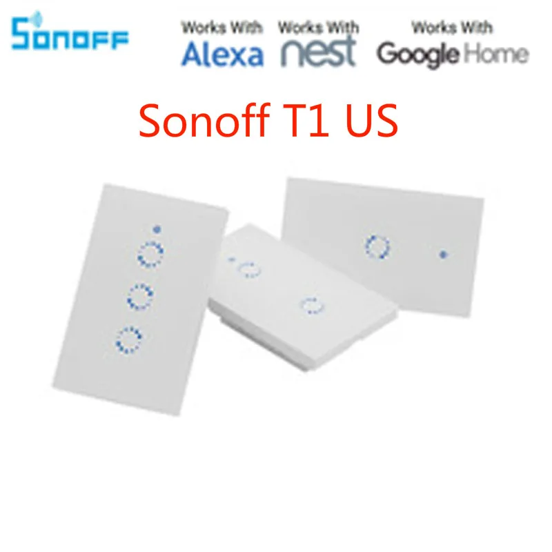 Умный дом Sonoff T1 США Великобритания ЕС с Google Home Alexa Wi Fi RF/APP/сенсорное управление