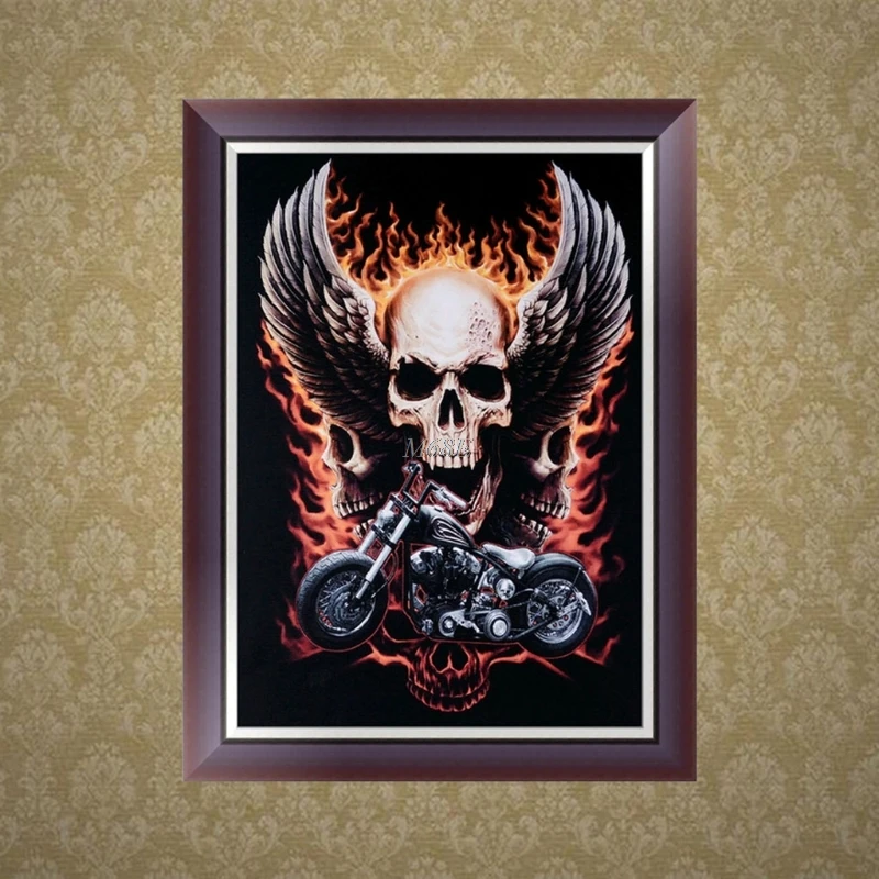 Хит продаж 5D &quotсделай сам&quot череп мотоцикл алмазная вышивка крестиком