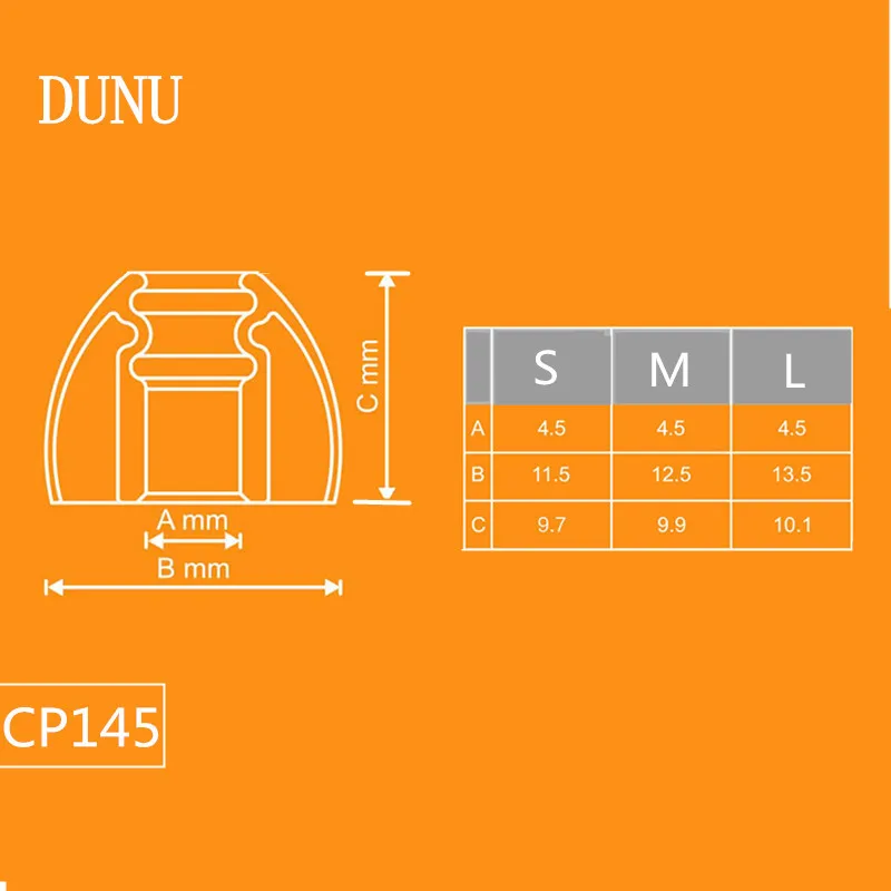 Запатентованные силиконовые амбушюры DUNU CP145 с поворотом на 360 градусов диаметр