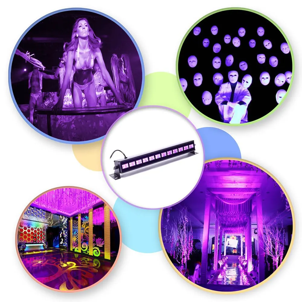 100% Новый светодиодный сценический светильник с черным УФ светом настенный для
