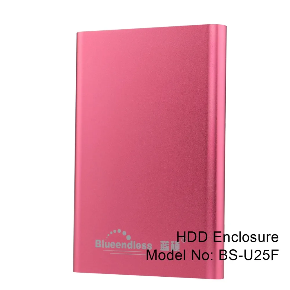 Металлические алюминиевые тонкие мобильные жесткие коробки для дисков с портом