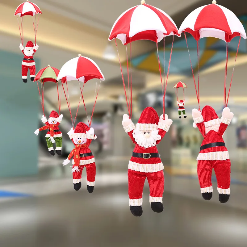 Christmas Parachute Ornaments Exquisite Santa Claus Snowman Tree Pendants Drop for Decorations Free Shipping | Дом и сад