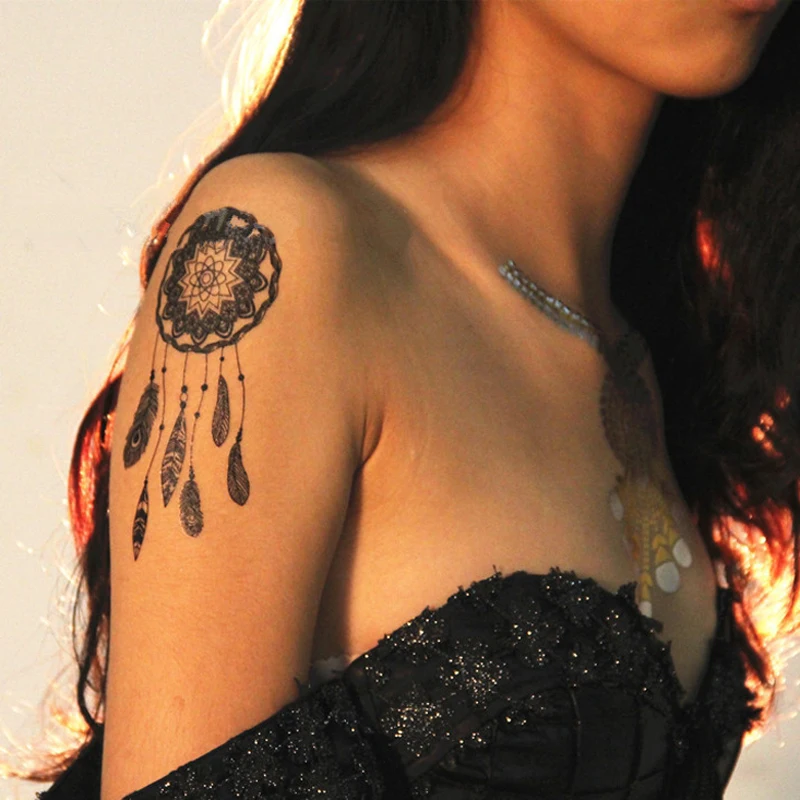 1 шт. черные хны тату наклейки в виде кружева для краски тела цветок хна свадебные