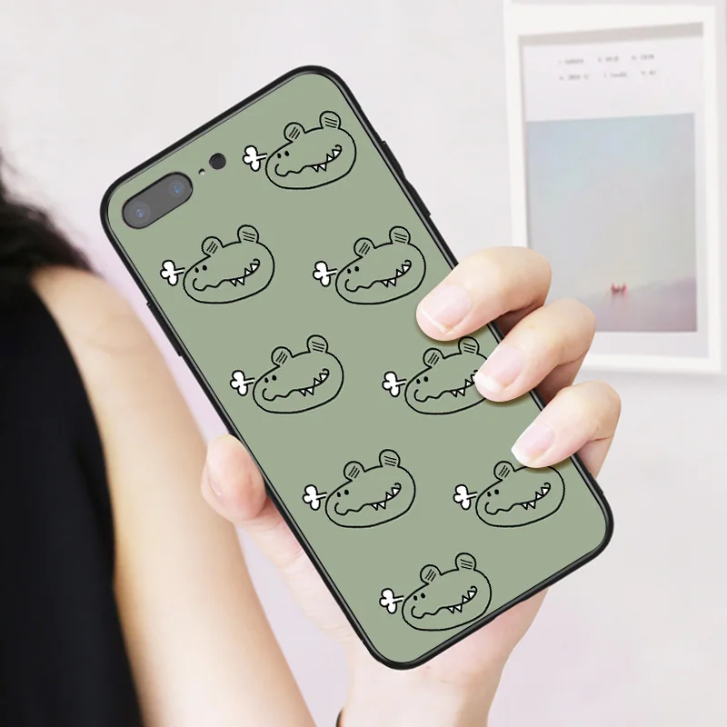 IIOZO милый чехол для телефона с рисунком животного из крокодиловой кожи iphone 6 6s 7 8