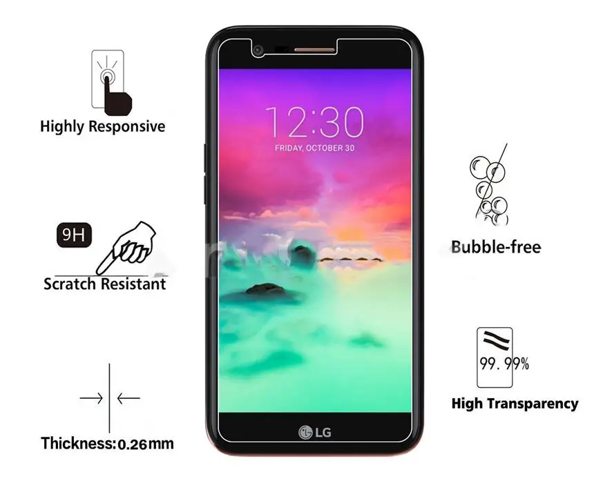 2 упаковки 2.5D для закаленного стекла LG K10 Защита экрана для LG K10 стекло для LG LV5/X400 M250 M250N защитная пленка