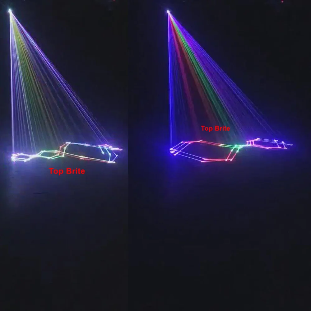 Free Shipping Newest RGB Full Color ILDA Stage Dj Laser Lights Multi Color 2W RGB Animation Laser Lights With Remote Control