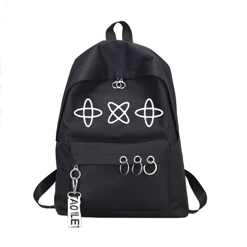 Прекрасный черный розовый Exo Got7 рюкзак для женщин Wanna One Ring Monsta X Twice холст школьная дорожная сумка рюкзак Sac Dos Femme
