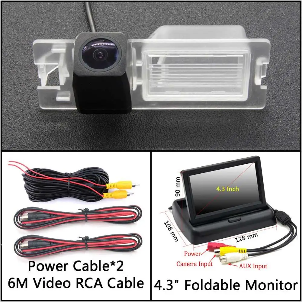 Cam N 4.3 inch Fold Full HD резервная камера заднего вида для FIAT Bravo Brava Croma Grande Punto/Punto EVO 500L Siena Автостоянка ЖК-зеркало монитор - Название цвета: Cam N 4.3 inch Fold