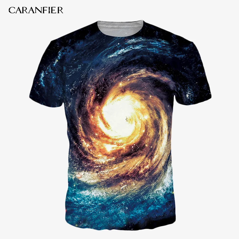 Новая мужская летняя футболка с принтом звездного неба Мужская коротким рукавом