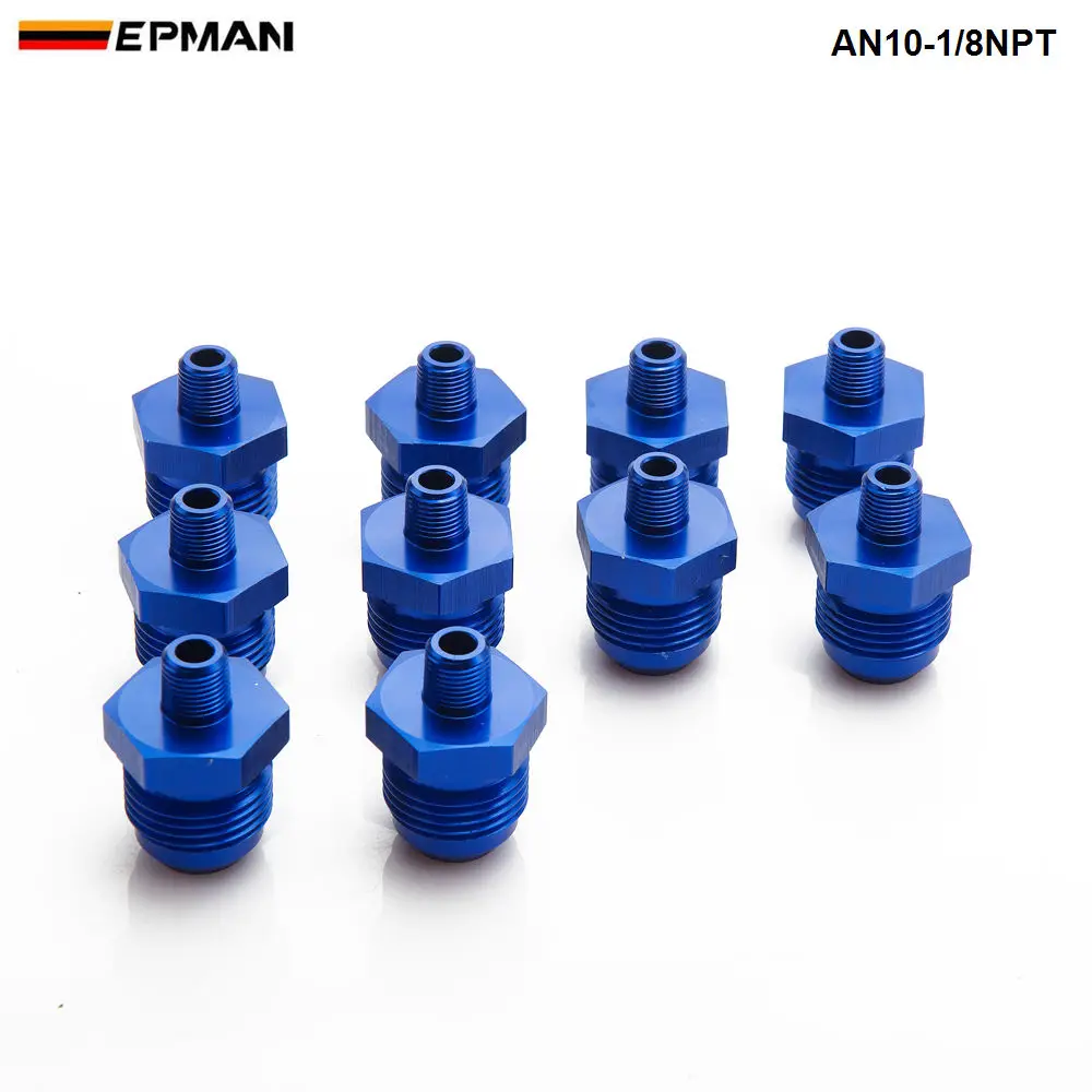 10 шт./лот прямой 10AN AN10 до 1/8 NPT штуцер трубы Производительность адаптер мужской бак