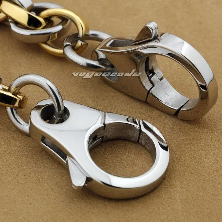 Цепочка кошелек Мужская из нержавеющей стали 316L крутая модная подвеска золотого