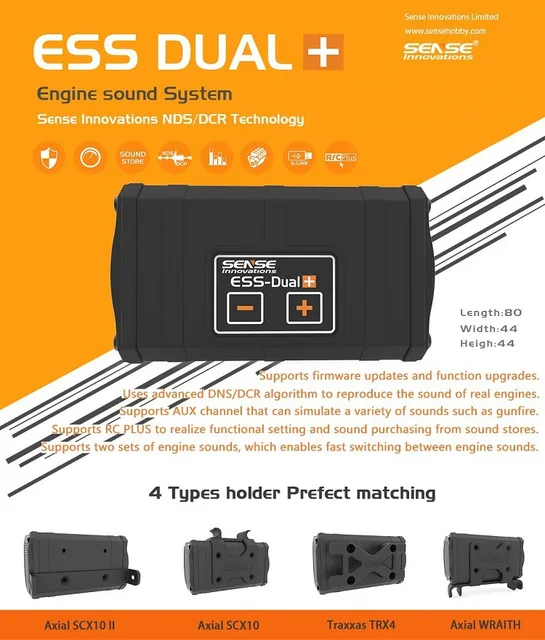 Двойной 2 динамика SENSE Innovation ESS-Dual +, звуковая система двигателя, настоящий звук двигателя, симулятор для scx10 trx4 xmaxx гусеничного радиоуправляемого автомобиля