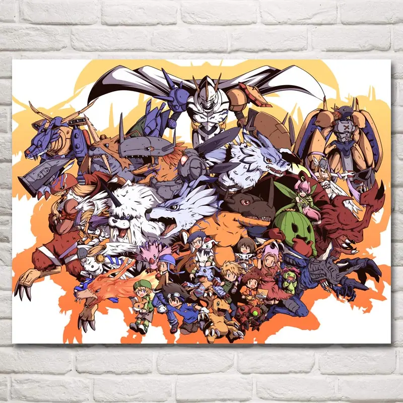 FOOCAME Digimon Adventure Sora Takenouchi художественные Шелковые Плакаты принты Живопись Домашний декор настенные картины для гостиной 24X32 дюймов - Цвет: 011