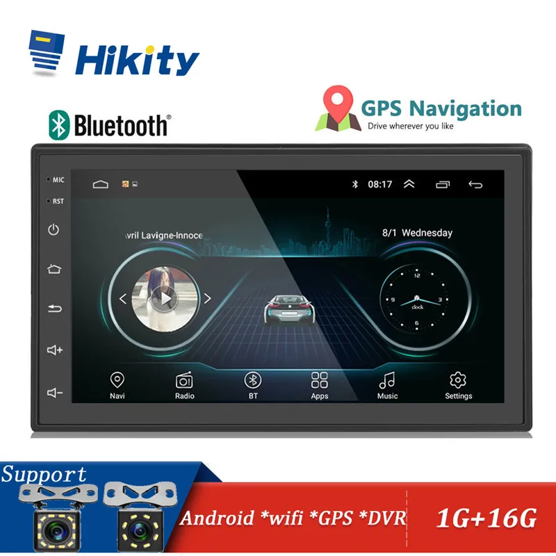 Hikity 2din Автомагнитола Android мультимедийный плеер авторадио 2 Din 7 ''сенсорный экран gps Bluetooth FM wifi Авто Аудио плеер стерео