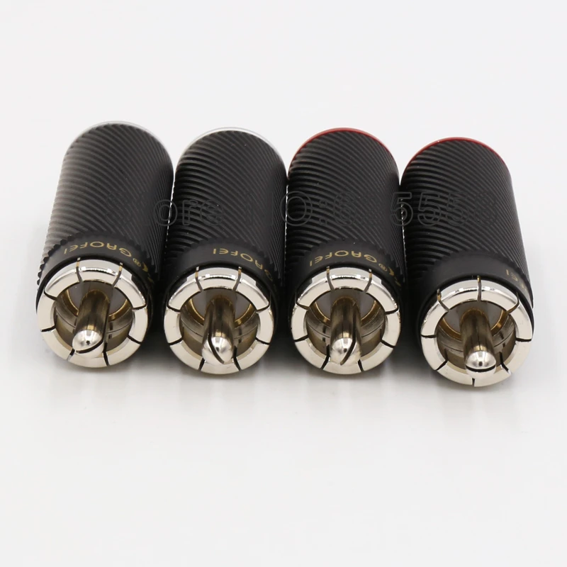 Бесплатная доставка 4 шт. латунь родиевое покрытие Rca вилки разъем hi-end аудио |