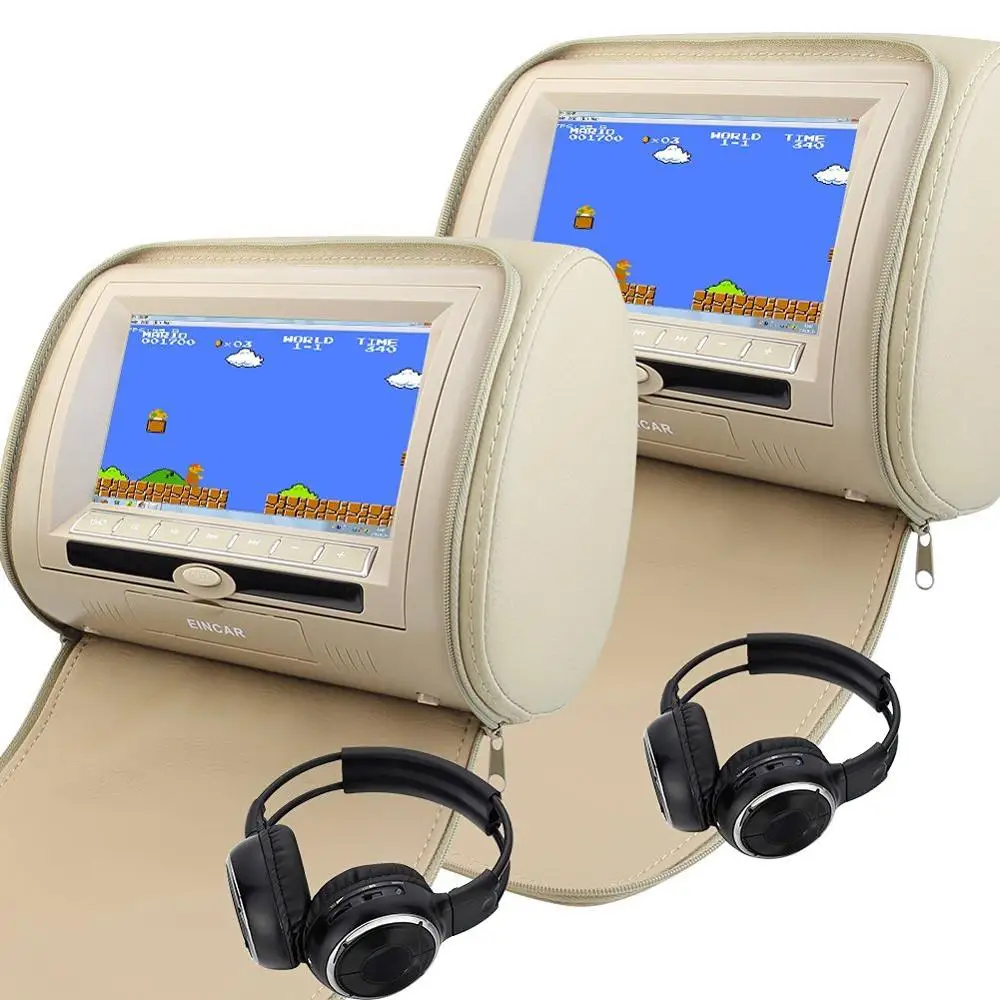 7 inch Beige 2IR Универсальный HD цифровой экран 7 дюймов Автомобильный подголовник монитор CD dvd-плеер Авто ультра-тонкие ИК наушники HDMI с пультом дистанционного управления - Цвет: 7 inch Beige 2IR