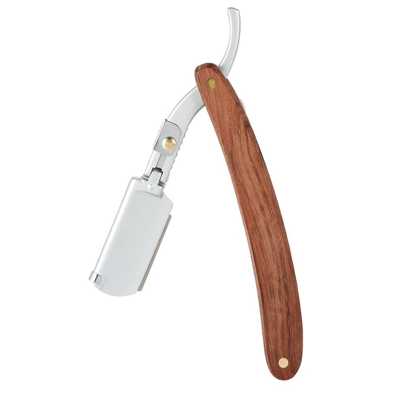 Безопасная бритва из нержавеющей стали с деревянной ручкой прямая бритвенная |