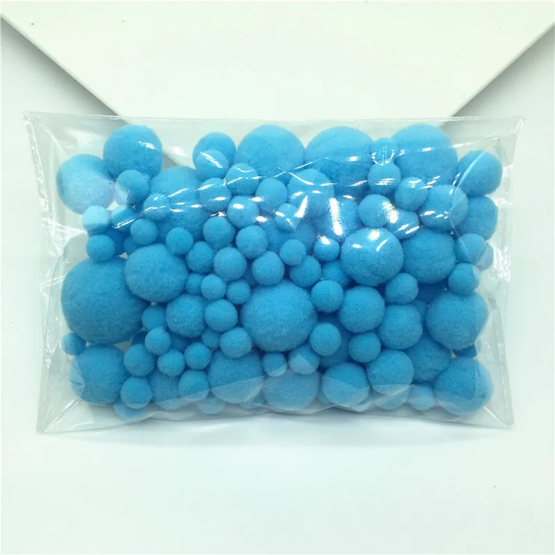 C07 Lake Blue 20 г смешанные размеры разноцветные помпоны из меха DIY мягкие помпоны Свадебные украшения/аксессуары для шитья на ткани от 8 мм до 30 мм - Цвет: C07 Lake Blue