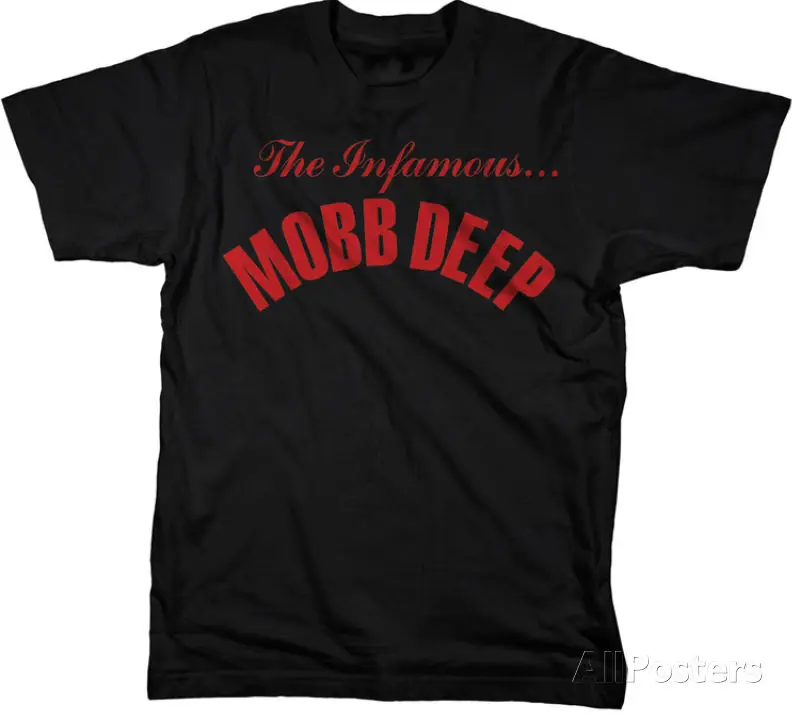 Черный Mobb Deep-футболка Infamous M-черная футболка скидка хлопковая футболка для мужчин с принтом Мужская футболка одежда - Цвет: Черный