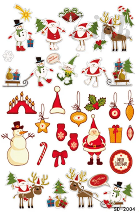 Временные тату большого размера милый Рождественский кулон лось Санта Клаус