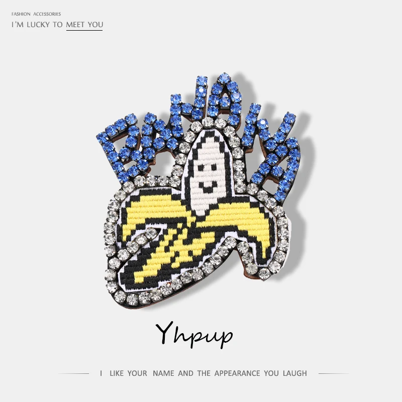 Женская романтичная брошь Yhpup желтая с кристаллом в виде банана форме лица