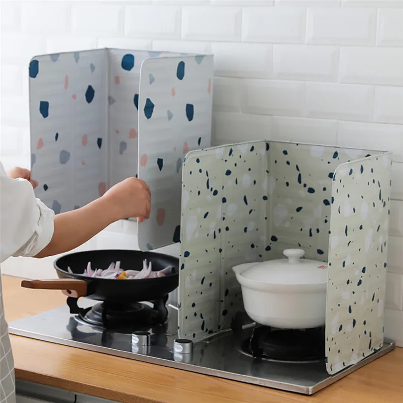2PC Retaining Plate Oil Baffle Kitchen Cooker Deflector Insulation Sheet Aluminum Hot Fat Splash #4JY2 | Дом и сад