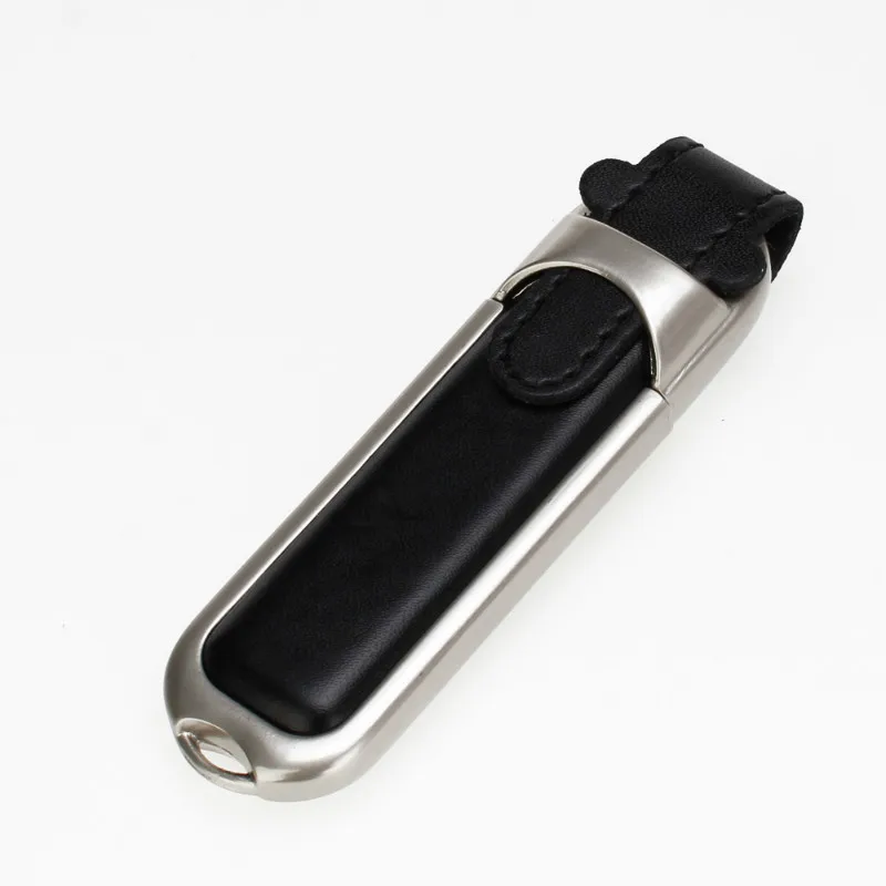 USB 2.0 Металлический кожаный флеш-накопитель 32 Гб 64 Гб 128 ГБ Usb флэш-накопитель 4 ГБ 8 ГБ 16 ГБ черная карта памяти брелок Usb 2,0 Thumbdrives - Цвет: USB 2.0