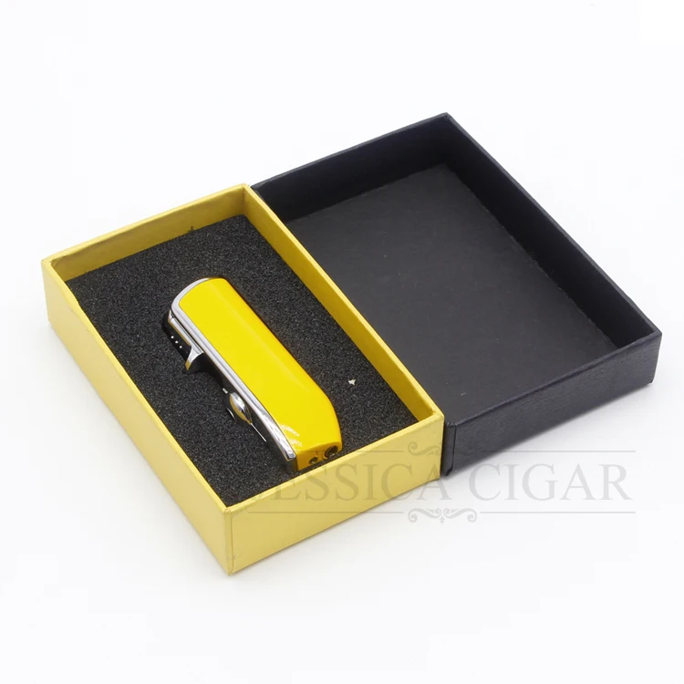 COHIBA Jet факел зажигалка 3 голубое пламя Металл бутан газ многоразового прикуривателя Встроенная сигара пробивные гаджеты для мужчин